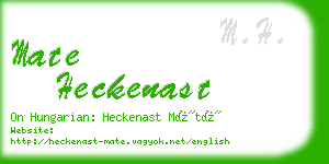 mate heckenast business card